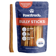Pawstruck palitos de res, bolsa de 1 libra, sabor natural para masticación.