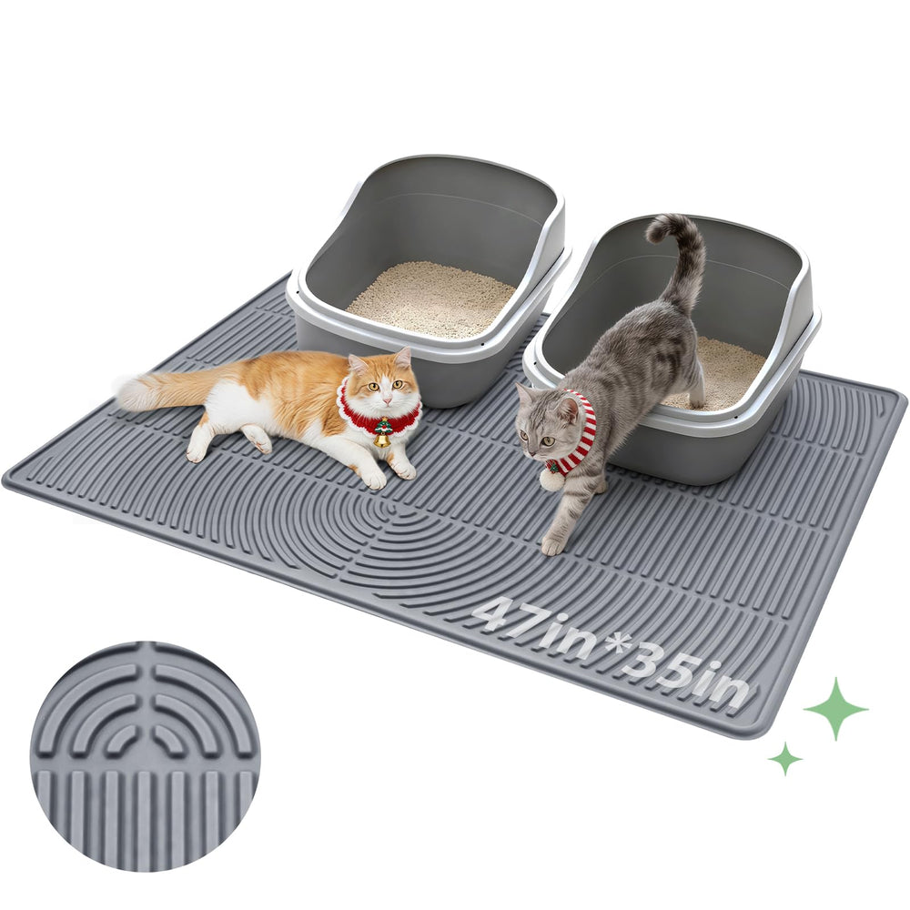 Pawtasy alfombrilla extragrande para caja de arena captura arena y reduce derrames.
