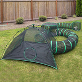 Pawtenda campamento gatos exterior ofrece exploración segura al aire libre.
