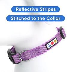 Collar reflectante Pawtitas en baja luz, facilita localización en paseos