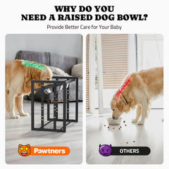 Pawtners base anti-deslizante mantiene estables los cuencos elevados durante las comidas.