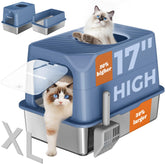 Pawtners caja de arena XL, vista frontal: estructura estable para gatos grandes.
