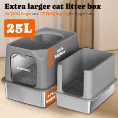 Pawtners, bandeja XL con dimensiones amplias para varios gatos.