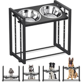 Pawtners cuenco para perro alzado con altura ajustable de 4 niveles para mejor postura.
