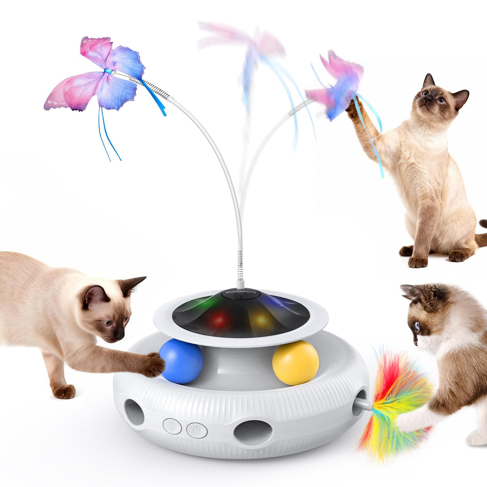 Pawtners mariposa revoloteando 4-en-1 para gatos de interior