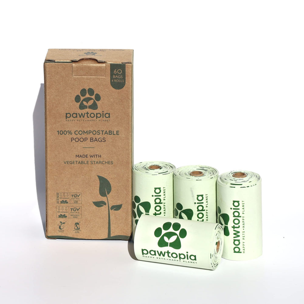 Bolsas Pawtopia para desechos de perros, 60 unidades compostables y resistentes