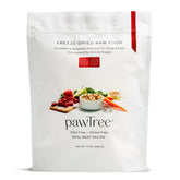 pawtree comida cruda deshidratada de res en tazon, sabor natural y nutricion completa.