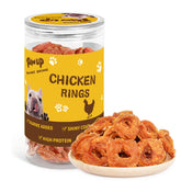 PAWUP anillos de pollo suaves, fáciles de masticar para perros pequeños.