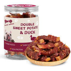 PAWUP empaque de pato y batata, snack práctico para perros activos