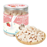 PAWUP frio-secado yogur de cabra con fresa: snack sabroso y nutritivo.