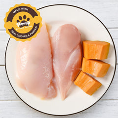 PAWUP golosinas pollo-calabaza suaves, textura agradable para refuerzo positivo