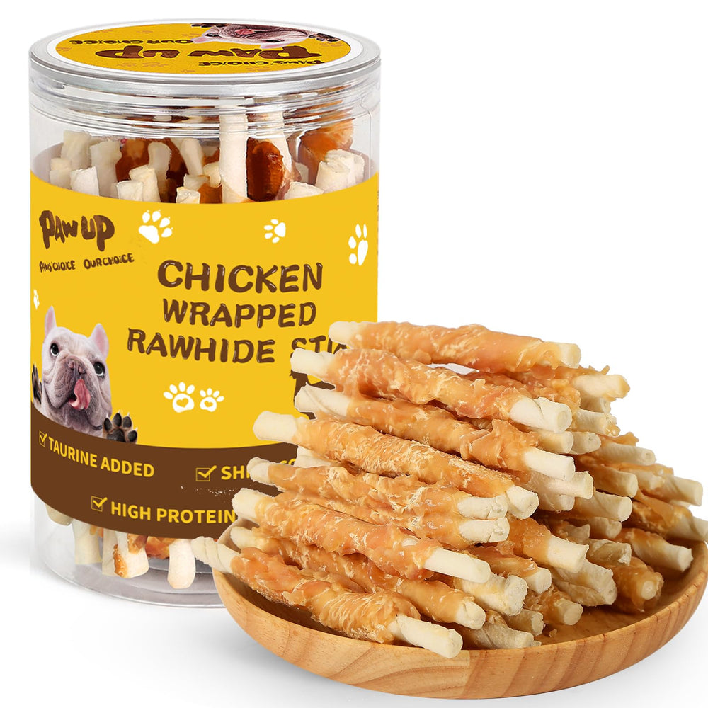 PAWUP palitos pollo envueltos en cuero crudo para masticar