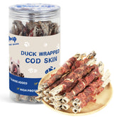 PAWUP piel de bacalao, empaque del snack, masticación natural para perros