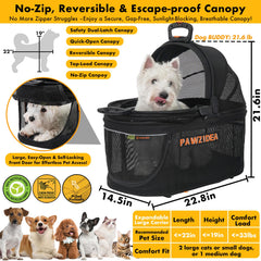 PAWZIDEA capota reversible protege del sol mientras permite ver al animal