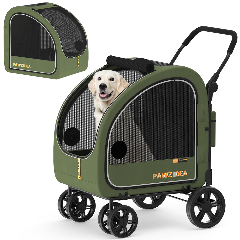PAWZIDEA transportín desmontable para perros grandes, ideal para coche y transporte seguro.