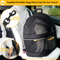 PAWZIDEA jaula para coche con cinturón: viaje estable y seguro