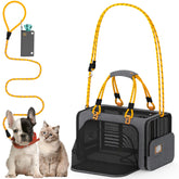 PAWZIDEA Transportín Expandible frente para mascotas, mayor espacio para estirar durante el viaje.