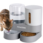 Pawzone comedero automático para gatos en acero inoxidable, alimentación estable.