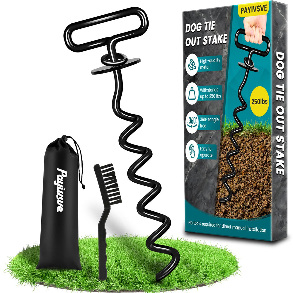 Payivsve estaca para perros con tornillo de 140 libras para jardín seguro