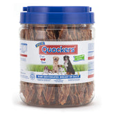 PCI Quackers envase 1 lb, snack natural para perros, fácil de almacenar.