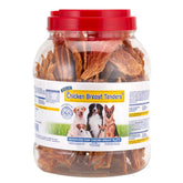 PCI Tiras de pechuga de pollo deshidratadas, snack proteico para perros.