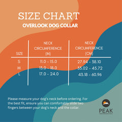Peak Performance Pets Overlook Collar, textura de nylon con recubrimiento PVC, resistente para uso diario.