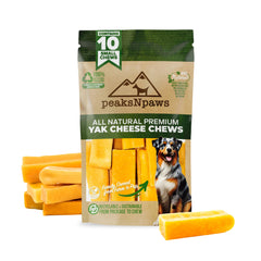 peaksNpaws masticables de queso yak Himalayo para perros, snack natural y proteico.
