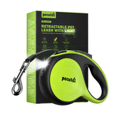 Pecute: correa retráctil con luz LED integrada para paseos seguros en la noche.