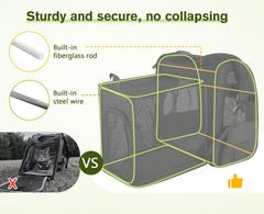 Pecute Gato Mochila Expandible Malla: cama interior desmontable para descanso
