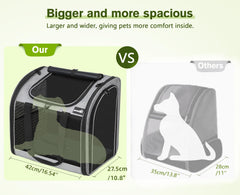 Mochila para gatos Pecute con estructura resistente para seguridad y forma estable.