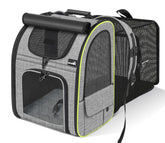 Pecute Mochila Porta-Gato Expandible en uso, comodidad y espacio adicional para la mascota.