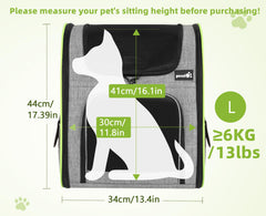 Pecute mochila transporte gatos con malla de ventilación en cuatro lados.