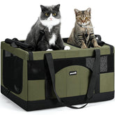 Pecute porta-gatos grande con marco de acero integrado para viajar con estabilidad