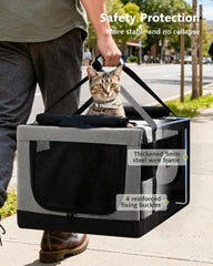 Pecute transportín para gatos: divisor extraíble para dos gatos