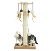 PEEKAB poste rasca gatos con sisal, 30 pulgadas, beige, base estable para interiores.