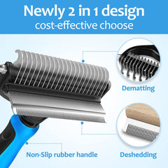 PEITA PET dos-en-uno diseño ergonómico, agarre seguro durante el cepillado.