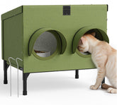 PELUMOZ estación alimentación gatos exterior impermeable protege la comida.