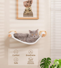 PELUMOZ hamaca de pared para gatos con felpa, calor suave para siestas.
