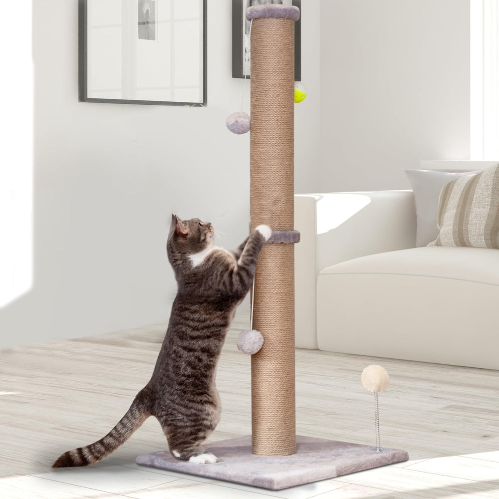 PelúomoZ poste rascador de sisal natural para gatos, ideal para afilar uñas.