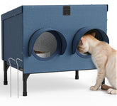 Peluomoz refugio de alimentación exterior para gatos ferales facilita comer al aire libre.