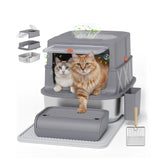 Caja de arena PELUMOZ XXL vista frontal, ideal para gatos grandes