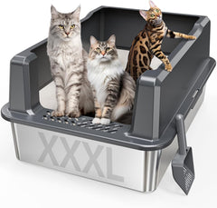 Pematar caja de arena para gatos extragrande con tapa, ideal para gatos grandes y varios