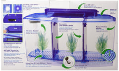 Penn-Plax Deluxe Triple Betta Tank con plantas plásticas para acuario ordenado.