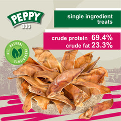 PEPPY DOG Dentales oreja cerdo saludable: apoyo suave a la higiene bucal.