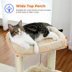 PEQULTI Cat Tree postes sisal naturales para afilar uñas con seguridad.