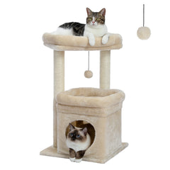 PEQULTI Cat Tree refugio privado para siestas tranquilas y retiro.