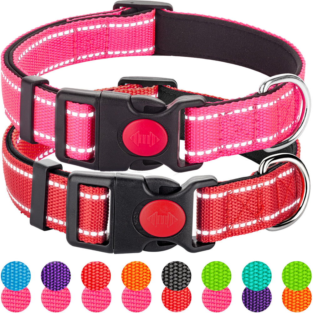 Collar reflectante Perperqer frontal, mejora la visibilidad nocturna en paseos.