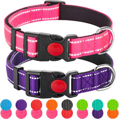 Collar reflectante Perperqer acolchado de neopreno para paseos nocturnos seguros.