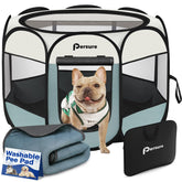 Persure caseta para perro plegable con acceso cómodo.