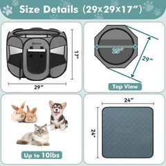Persure Playpen: techo desmontable para sombra y ventilación.